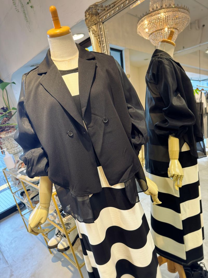 ChiffonLayerバルーンSleeveJacket