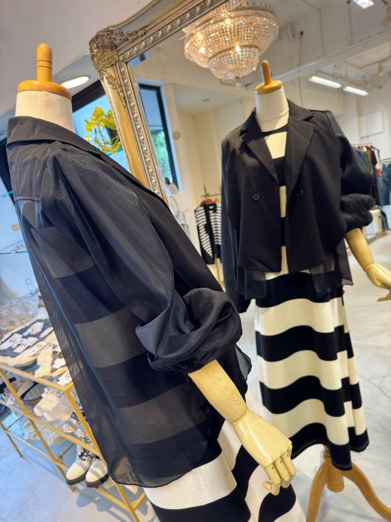 ChiffonLayerバルーンSleeveJacket