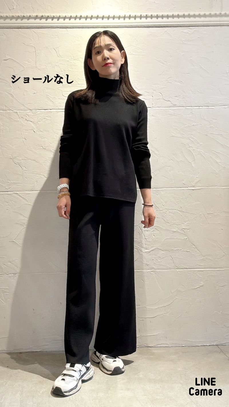 Capeショール＋ニット＋ニットパンツ3点Set