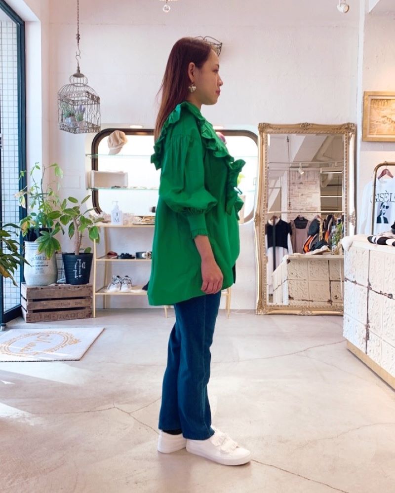 Sideフリルリボンブラウス