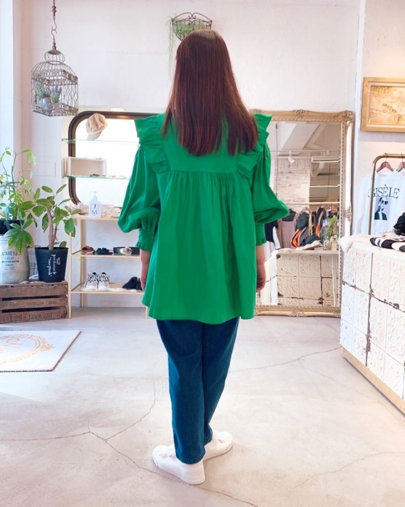 Sideフリルリボンブラウス