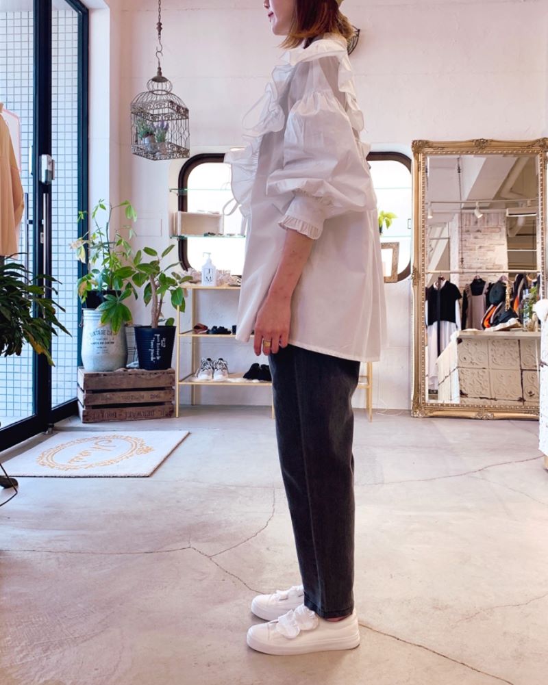 Sideフリルリボンブラウス