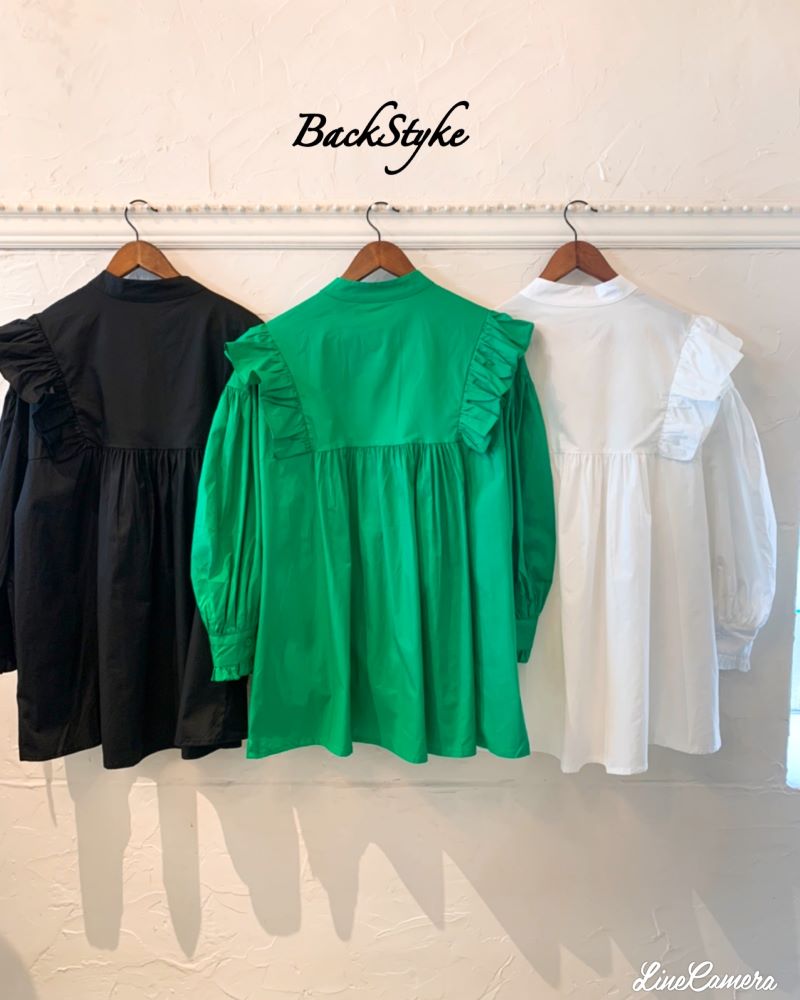 Sideフリルリボンブラウス