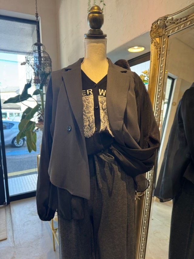 BackCiffonバルーンSleeveJacket