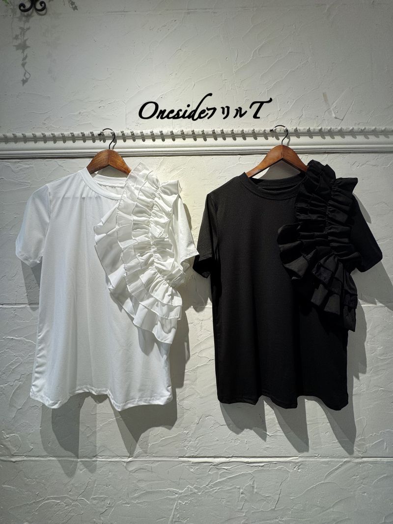 OneshoulderフリルTシャツ