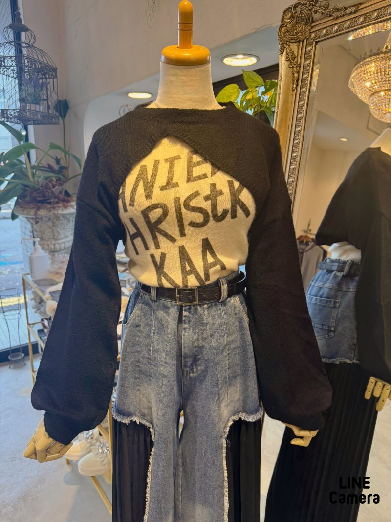 変形ニット+ノースリーブニットSet