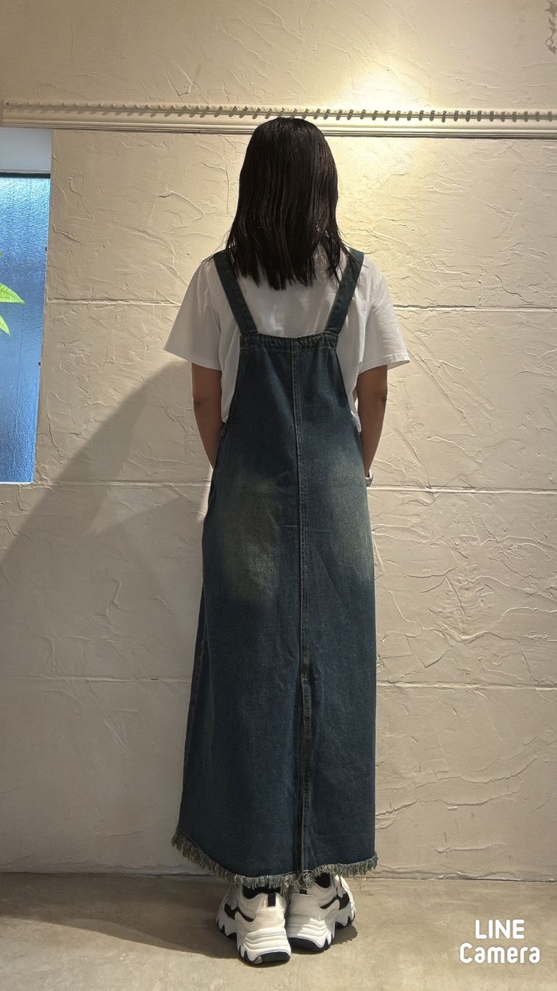 HemFringeデニムサロペスカート