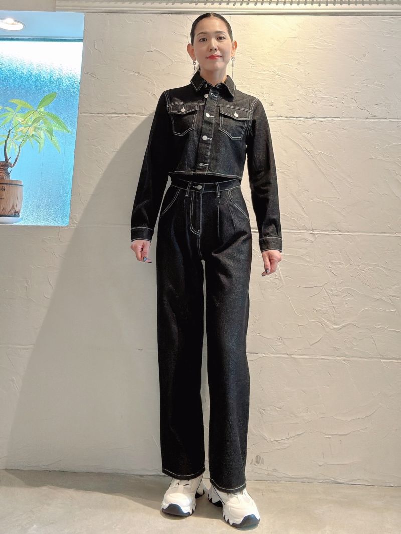 BlackDenimShortJacket×BlackデニムパンツSetup