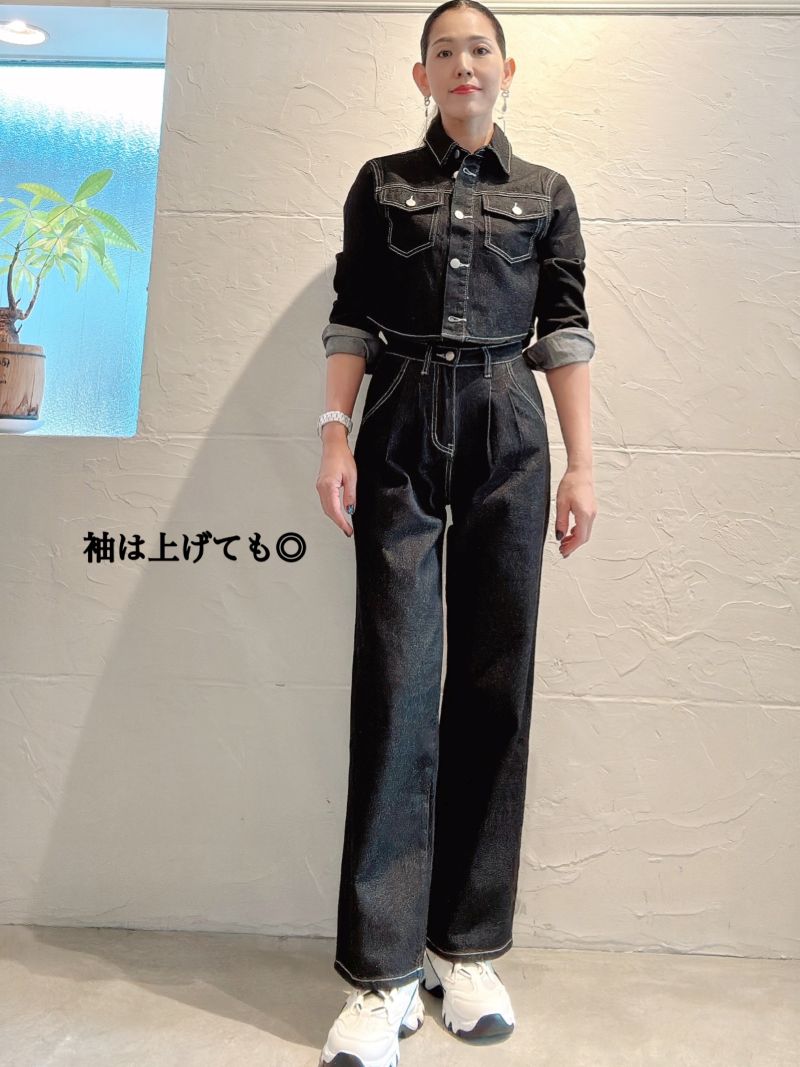 BlackDenimShortJacket×BlackデニムパンツSetup