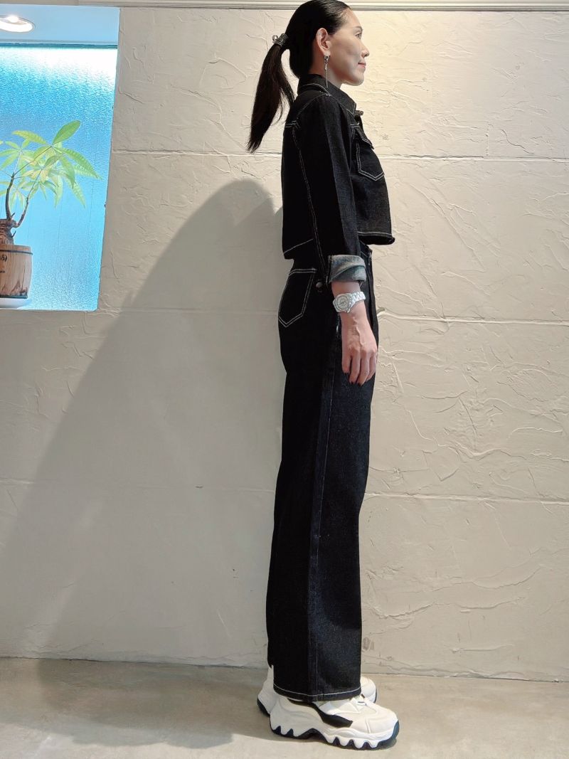 BlackDenimShortJacket×BlackデニムパンツSetup