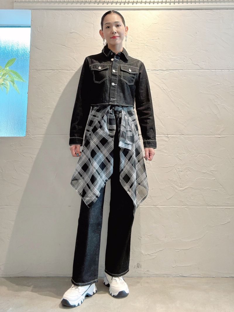 BlackDenimShortJacket×BlackデニムパンツSetup