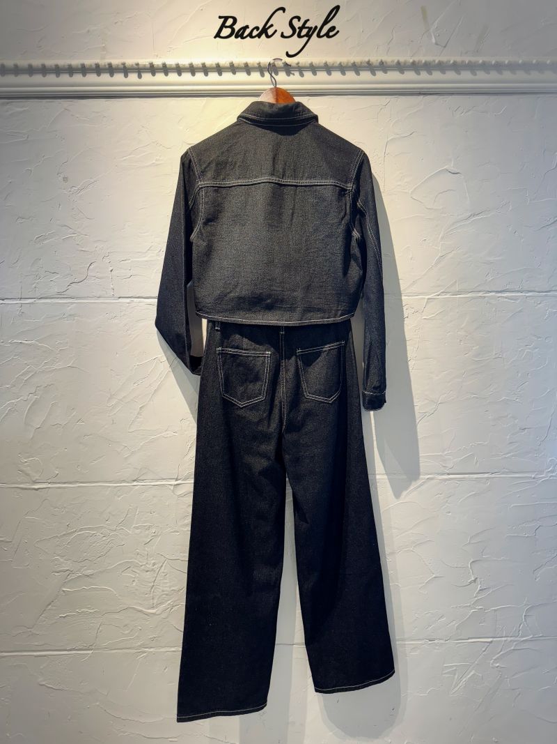 BlackDenimShortJacket×BlackデニムパンツSetup