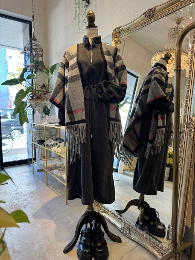 ShapeZipperボアワンピース