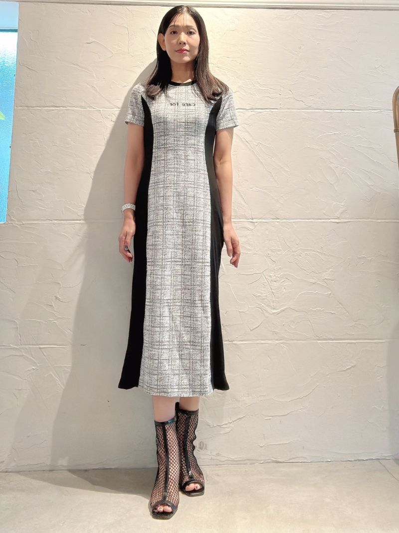 SideBlackLineツイードLikeワンピース