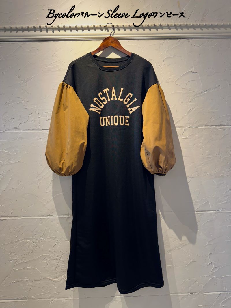BycolorSleeveLogoワンピース