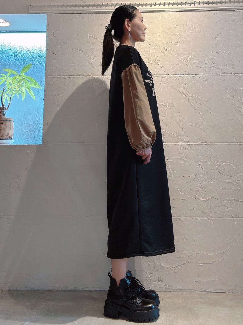 BycolorSleeveLogoワンピース