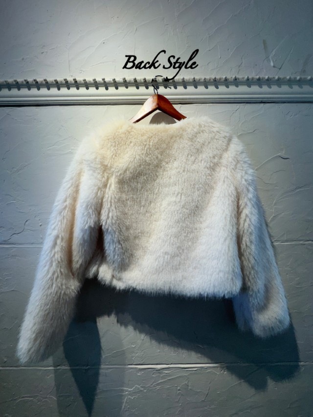 GoldボタンFakeファーJacket