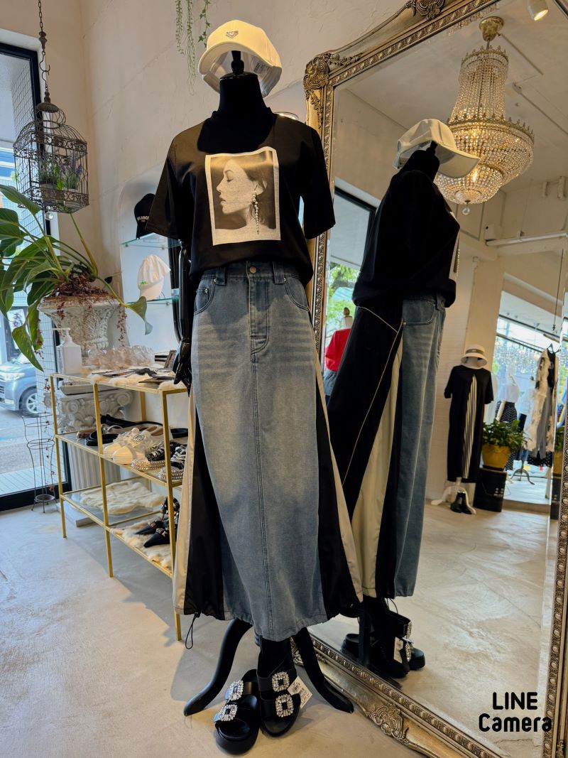 ColorMixカスタムデニムスカート