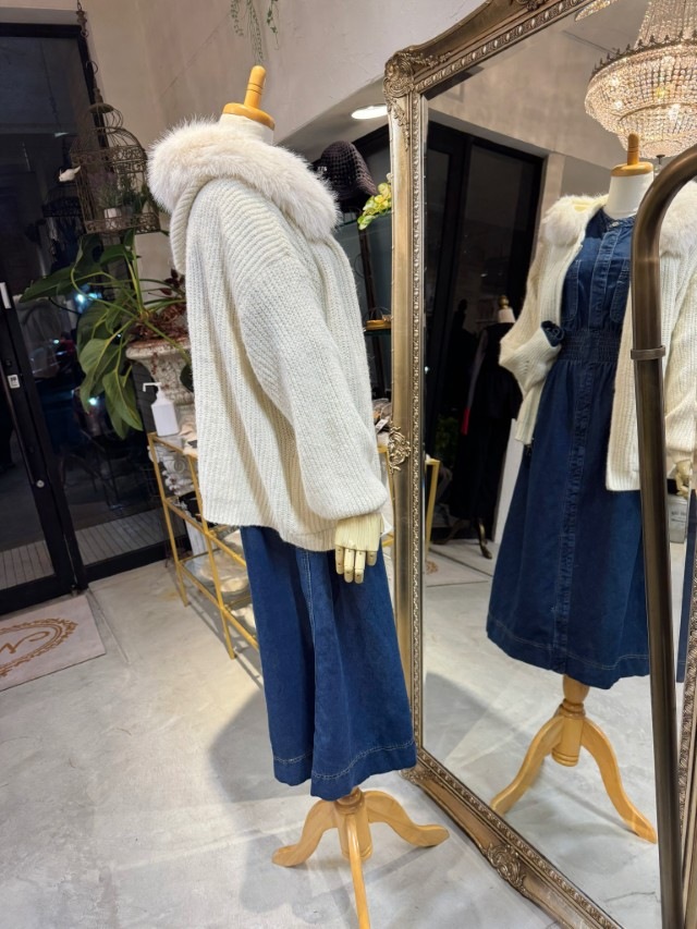 WaistギャザーDenimワンピース