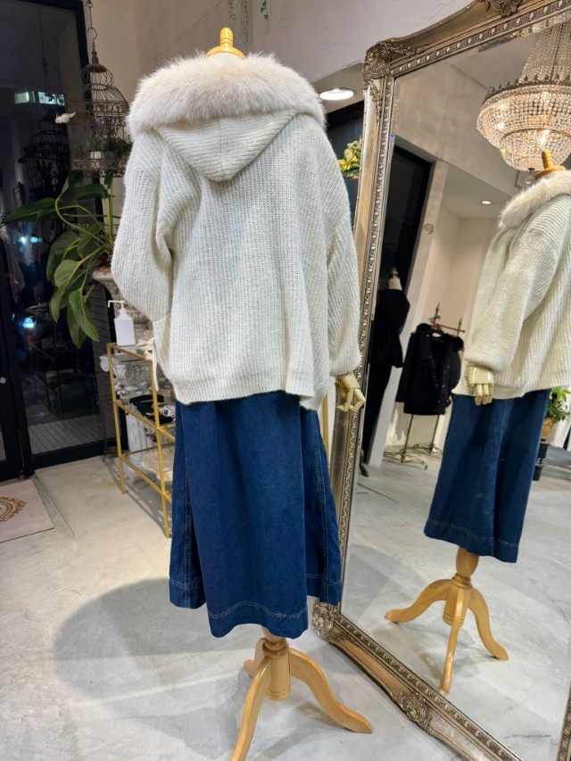 WaistギャザーDenimワンピース