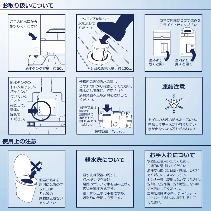 【センター引取り専用ページ】仮設トイレ　洋式　汲取　簡易水洗　「ＡＵトイレ」　ＡＵGーＦＤＪ（ＧＹ）＋ＢＣ 便槽付