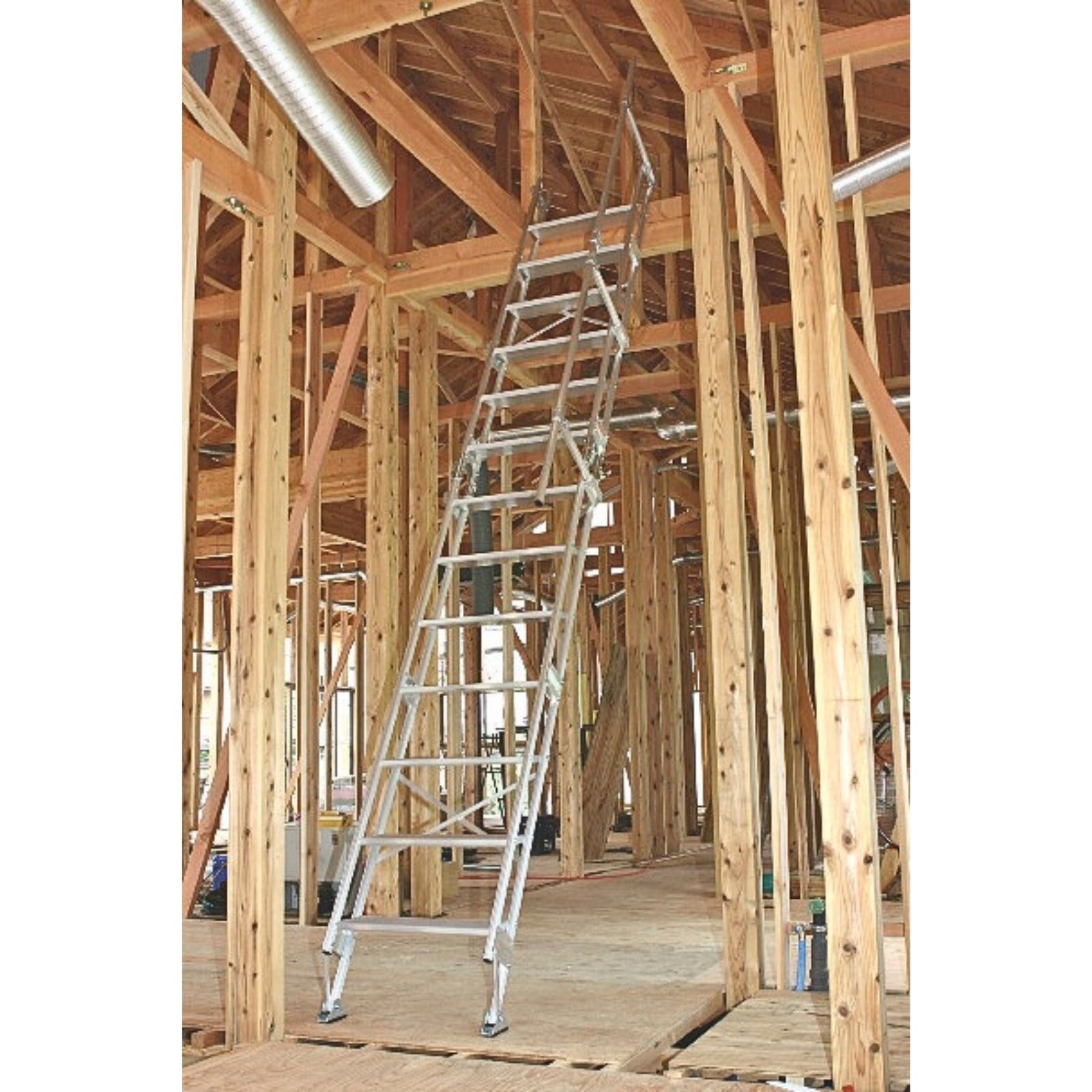 アルミ製折畳階段３．３ｍ建作くん手摺１付