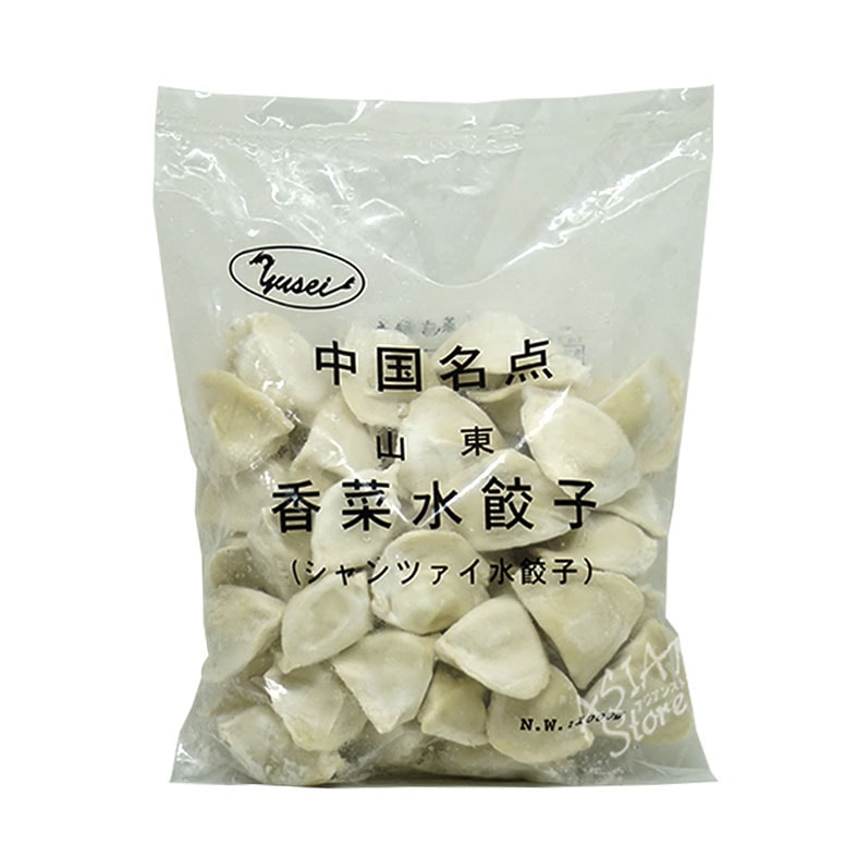 【冷凍便】シャンツァイ水餃子（パクチー入り水餃子）／中国名点香菜水餃子1000g