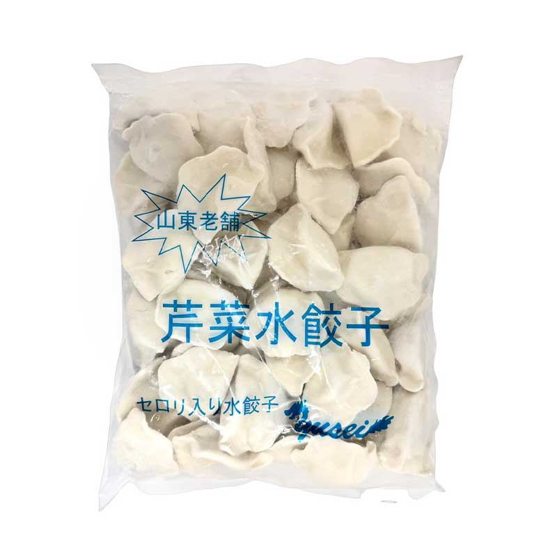【冷凍便】セロリ入り水餃子／山東老舗芹菜餃子1000g（約50個）