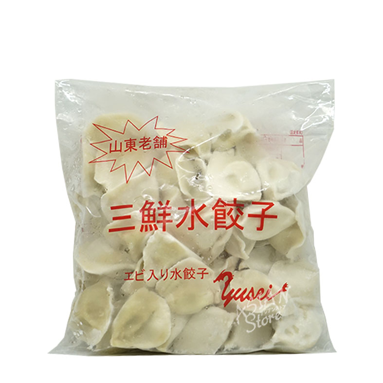 【冷凍便】山東老舗エビ入り三鮮水餃子／山東老舗三鮮餃子1000ｇ（50個入）