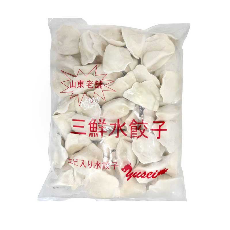 【冷凍便】山東老舗エビ入り三鮮水餃子／山東老舗三鮮餃子1000ｇ（50個入）
