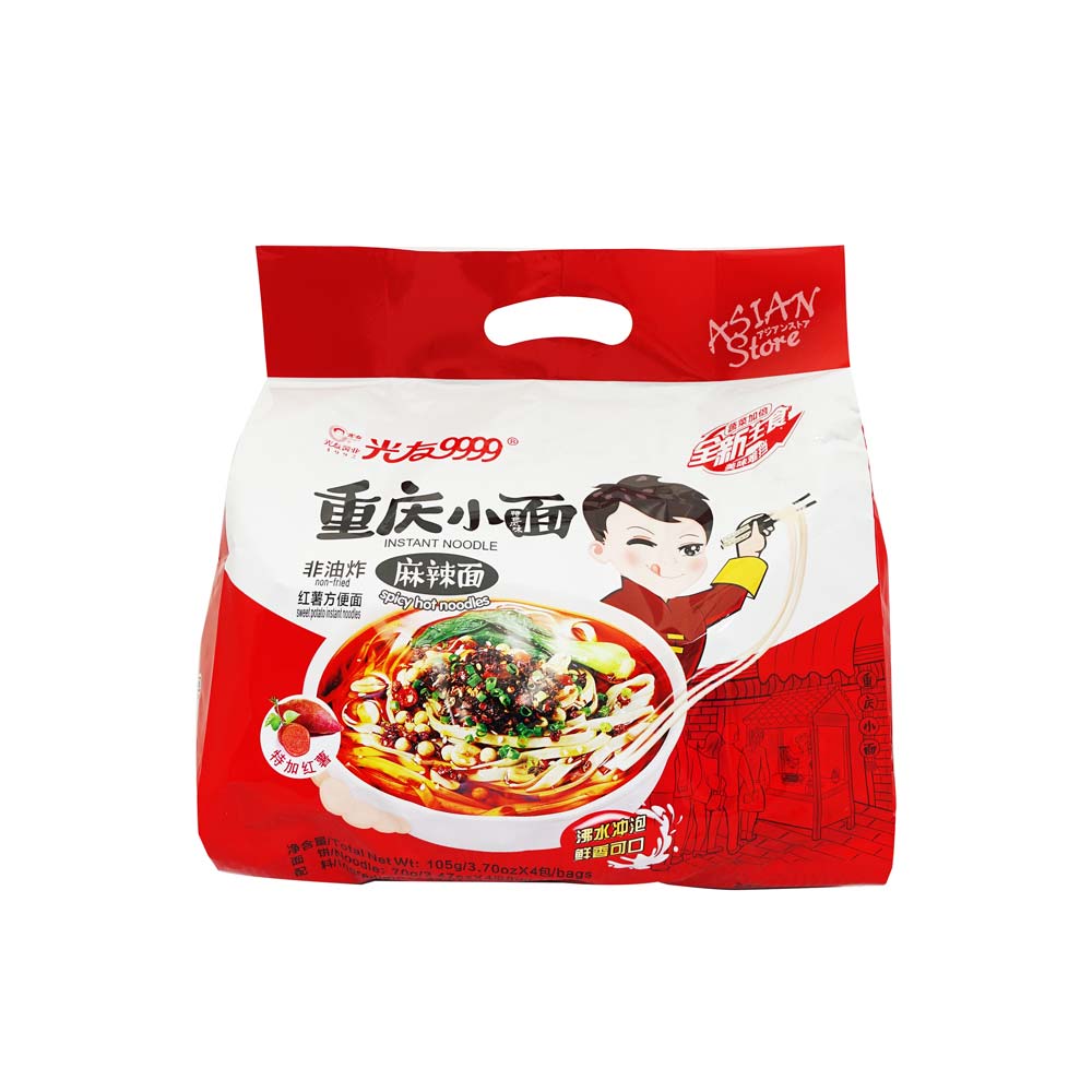 【常温便】光友重慶風即席中華めんマーラー味/光友重慶小面（麻辣面）105ｇ×4袋