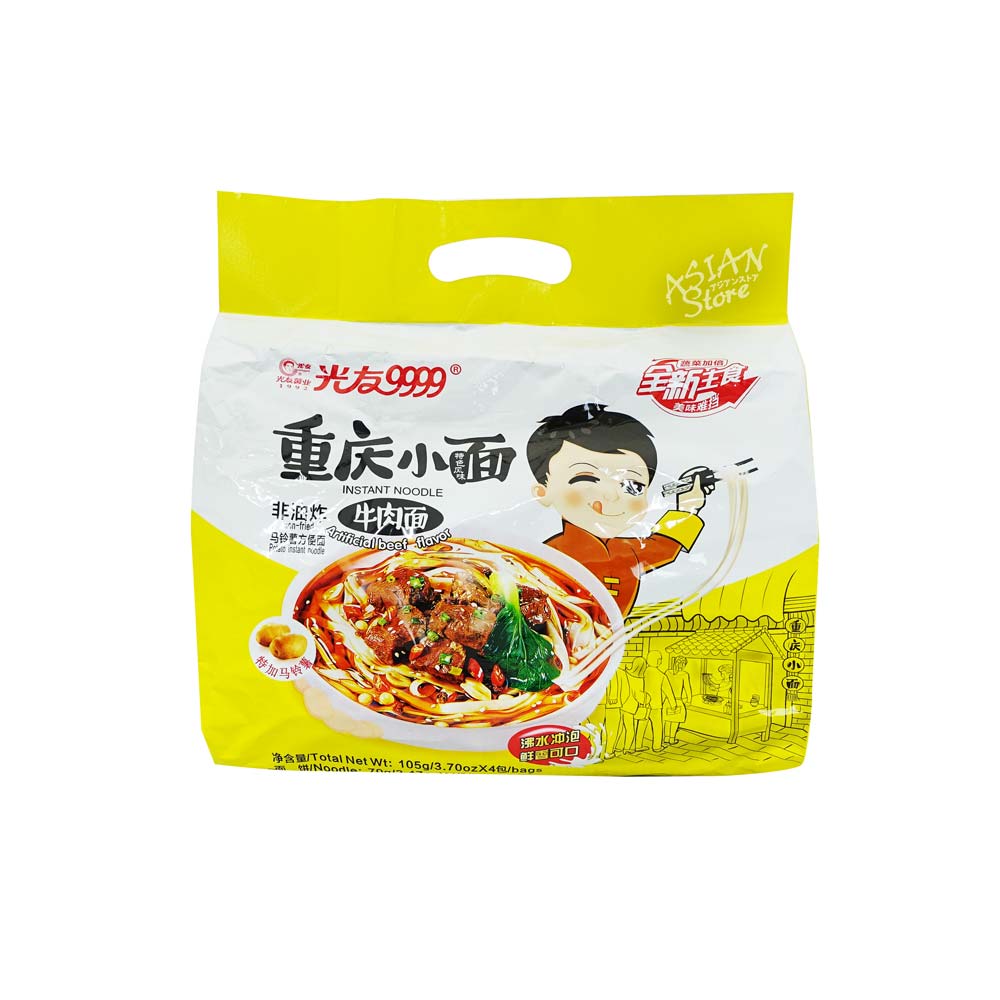 【常温便】光友重慶即席中華麺ビーフ味/光友重慶小麺（牛肉味）105g*4袋
