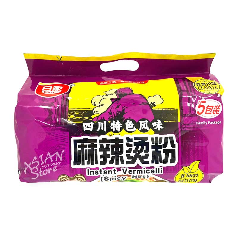 【常温便】即席春雨マーラー味/白家陳記麻辣方便粉絲 525ｇ（105ｇ（春雨75ｇ）×5食）