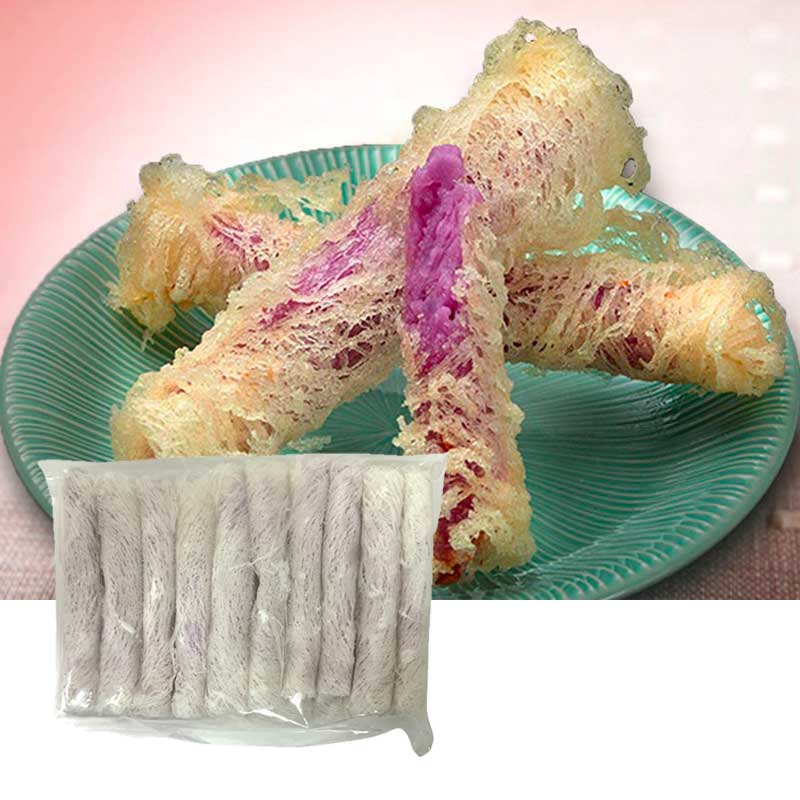 【冷凍便】ベトナムうま～い芋スティック紫山芋網春巻き/楊家点心紫芋春巻500ｇ（20個）