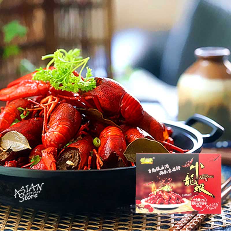 【冷凍便】有頭ボイルザリガニ マーラー味／香滋来 麻辣小龍蝦 1kg(固形物500g)