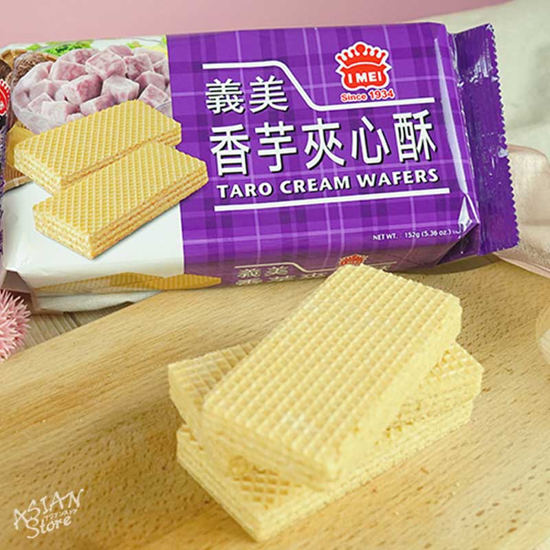 【常温便】義美IMEI 台湾のタロイモクリーム ウエハース／台湾義美夾心酥(香芋味) 152g