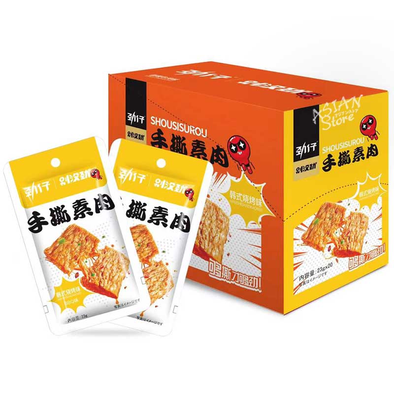 【常温便】味付素肉（韓式バーベキュー味)/勁仔手撕素肉(韓式燒考味）400g 1箱(20gx20個入)