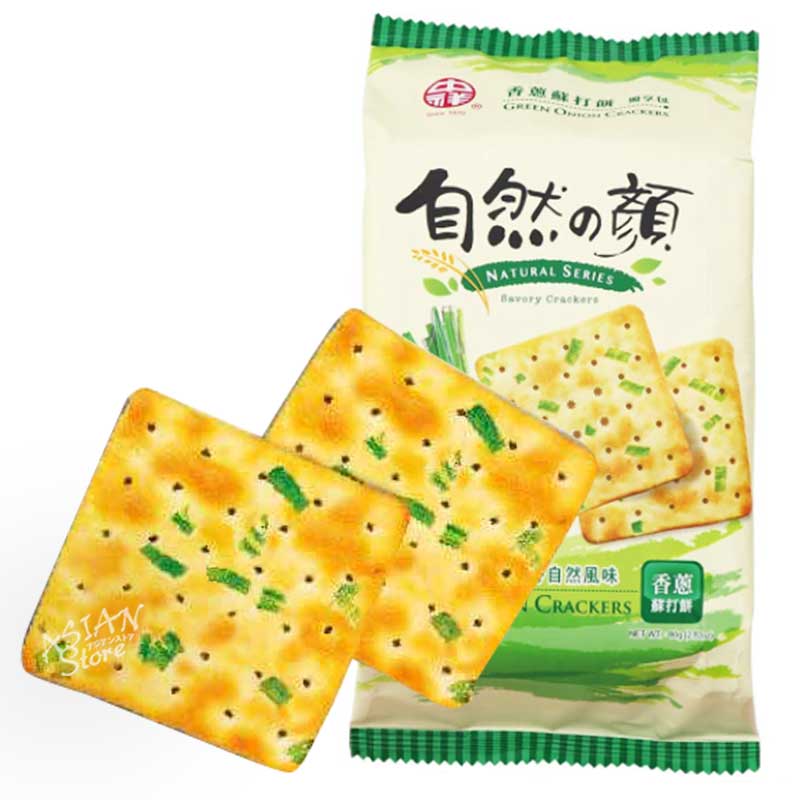【常温便】台湾伝統　葱クラッカー・オリジナル/台湾自然の顔香葱蘇打餅 80g
