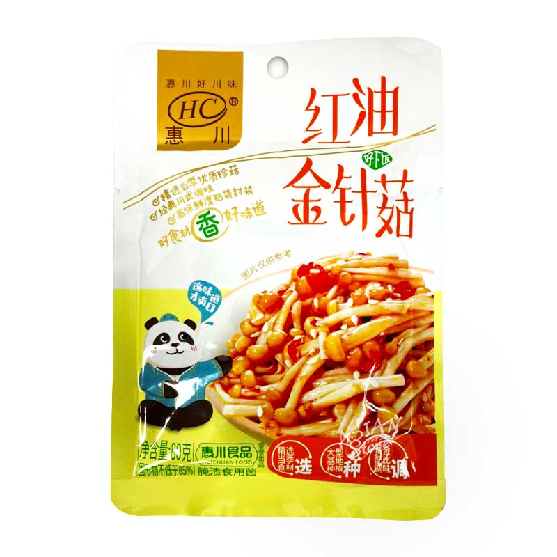 【よりどり対象商品】【常温便】恵川エノキタケの味付け/惠川紅油金針菇80g