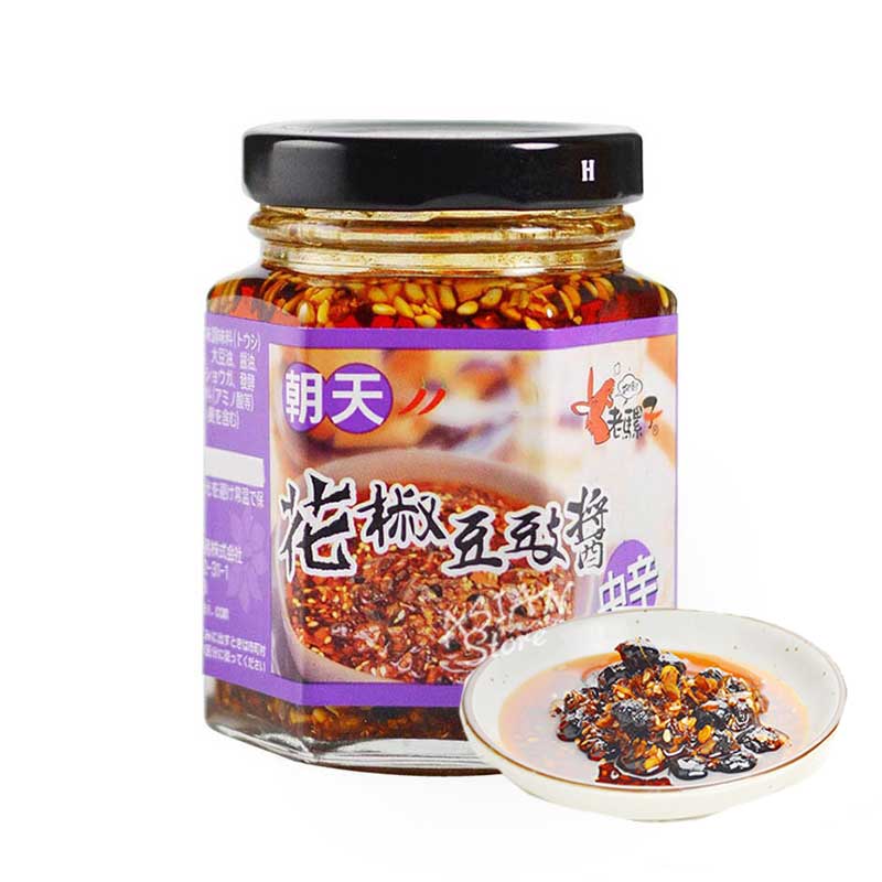 【常温便】朝天山椒入り辛味調味料（トウチ中辛）／老螺子 朝天花椒豆鼓香醤（中辛） 85g