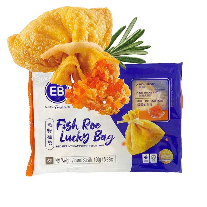 冷凍便】マレーシア とびっこ入り巾着/馬来西亜 EB 魚子福袋 150g