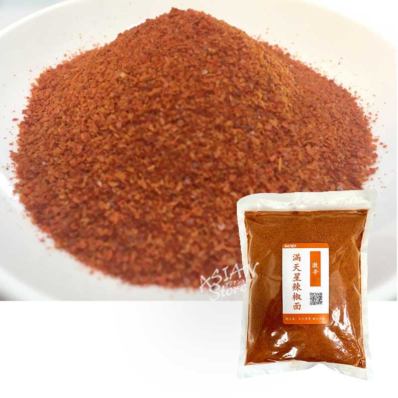 【常温便】DAIKO 激辛 マンテンシンラージョーメン（細挽き）/満天星辣椒面（細引）唐辛子 調味用 500ｇ