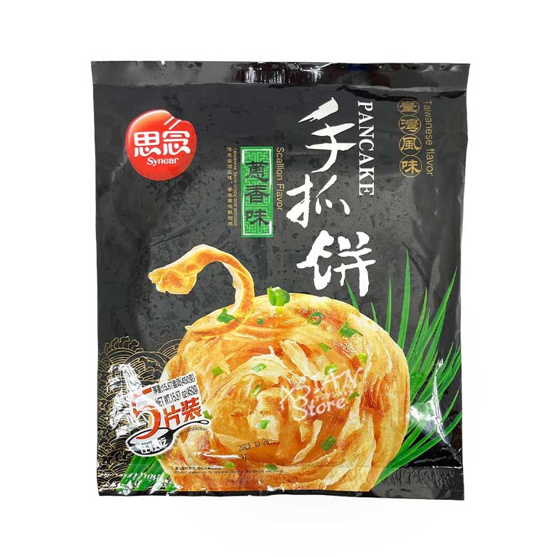 【冷凍便】思念 台湾風パンケーキ/思念 手抓餅（葱香味）450g（5片入）