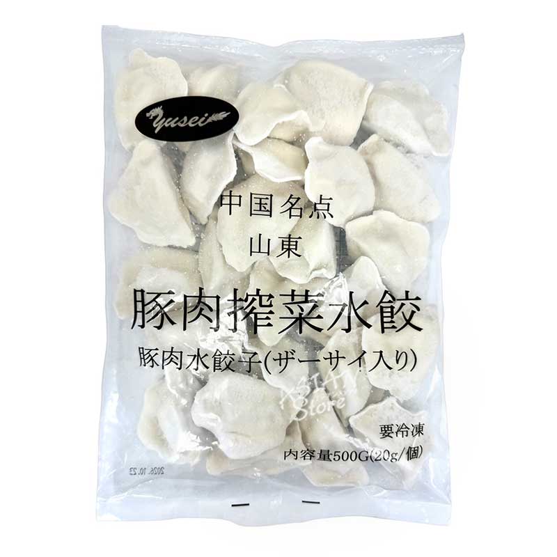 【冷凍便】豚肉水餃子（ザーサイ入り）/ 中国名点 山東 豚肉搾菜水餃 500g（20g*25）