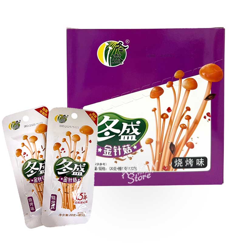 【常温便】冬盛 辛口エノキタケ クミン味／冬盛 金針菇焼考味 20g*20袋（紫箱）