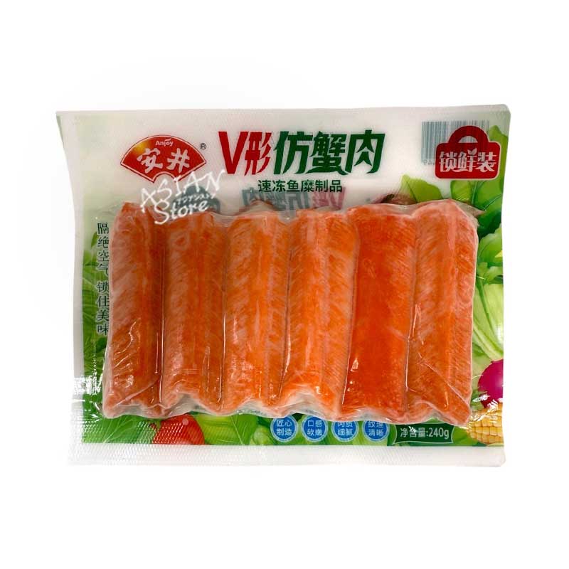【冷凍便】Anjoy かにかま カニ風味かまぼこ／安井 V形方蟹肉 240g