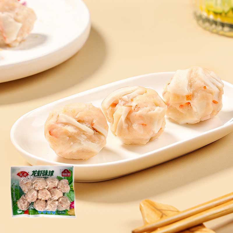 【冷凍便】Anjoy 魚卵入りロブスター風味団子／安井 龍蝦味球 240g