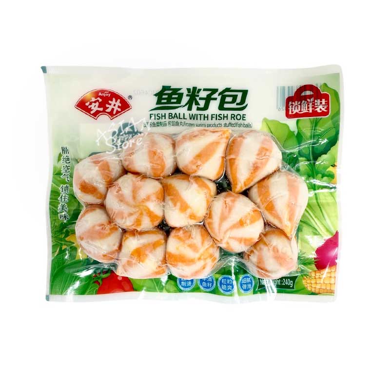 【冷凍便】Anjoy 魚卵入り魚団子／安井 魚子包 魚包蛋 240g