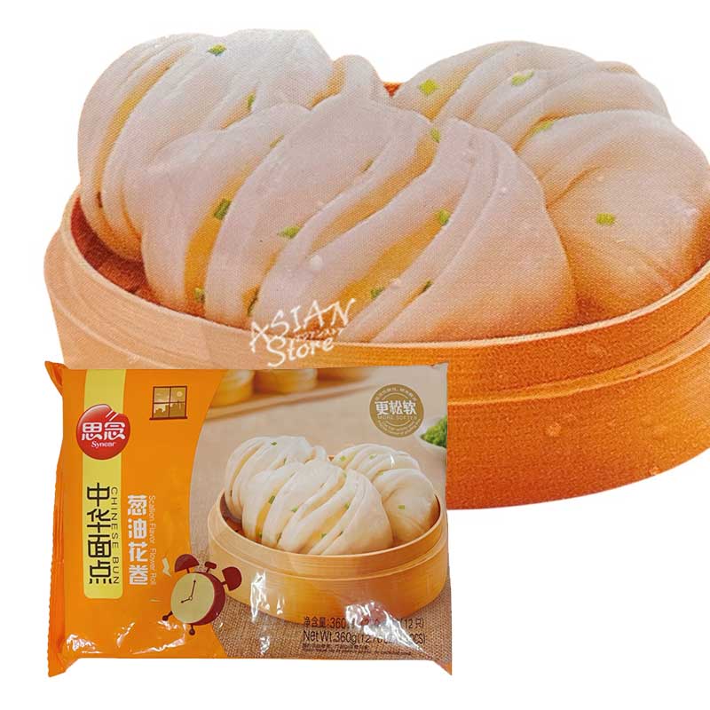 【冷凍便】Synear 葱入り花巻／思念 中華面点葱油花巻 360g(12個入)