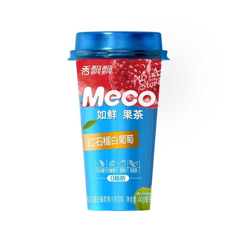 【常温便】Mecoザクロと白ブドウジュース　果汁入り烏龍茶/Meco 紅石榴白葡萄果汁茶飲料400ml